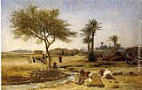 Frederick Arthur Bridgman Famous Paintings - An Arab Village